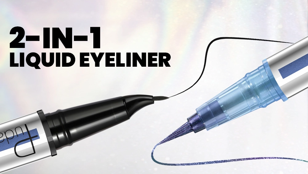 Eye-liner 2-en-1 noir + multichrome waterproof 24H, double embout